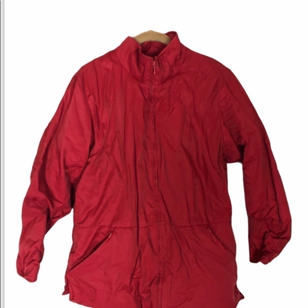 LL BEAN Red Puffer Winter Zip Up Jacket M